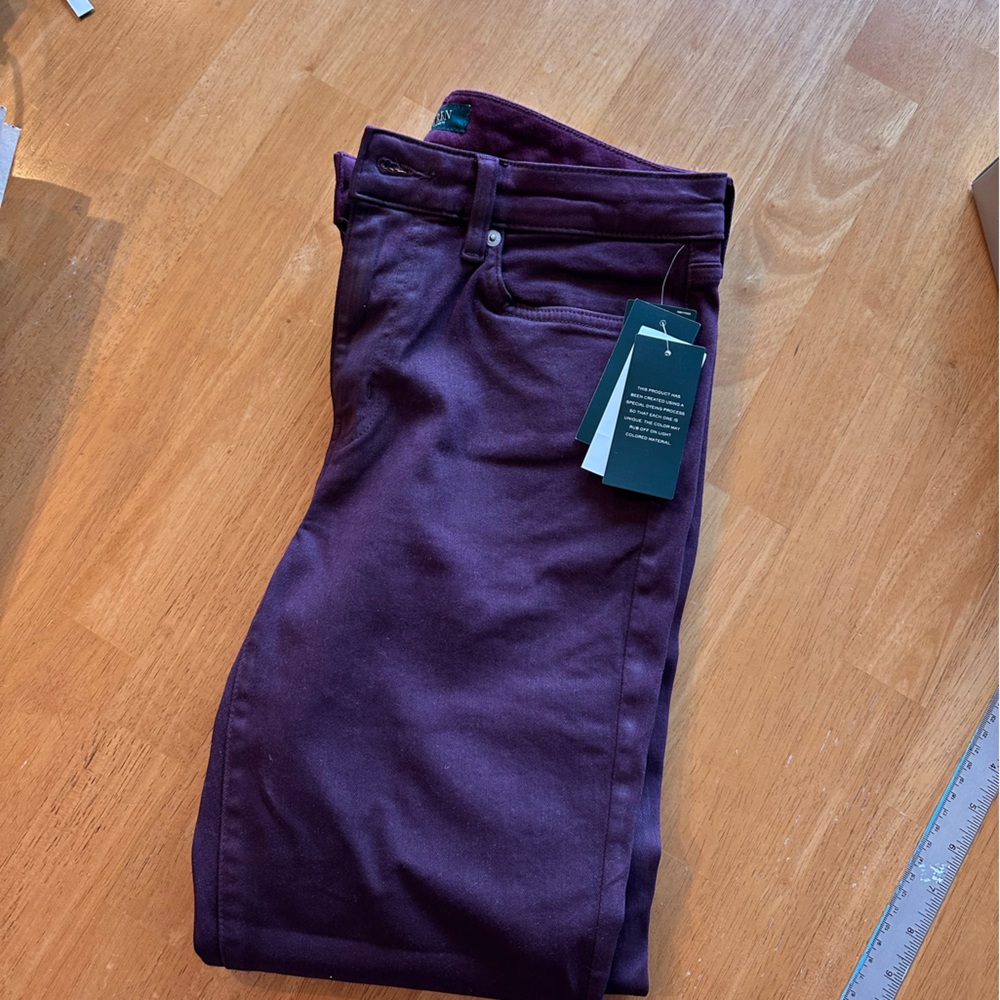 NWT - Lauren Ralph Lauren Red Wash Piper Skinny Ankle Pants